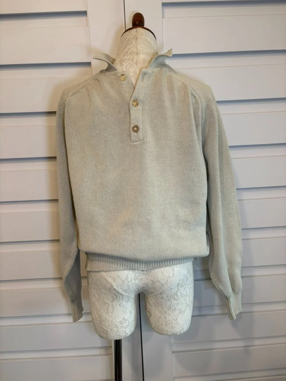 Vintage 80s Banana Republic Made In Italy Polo Knit Safari Old Money Sweater M